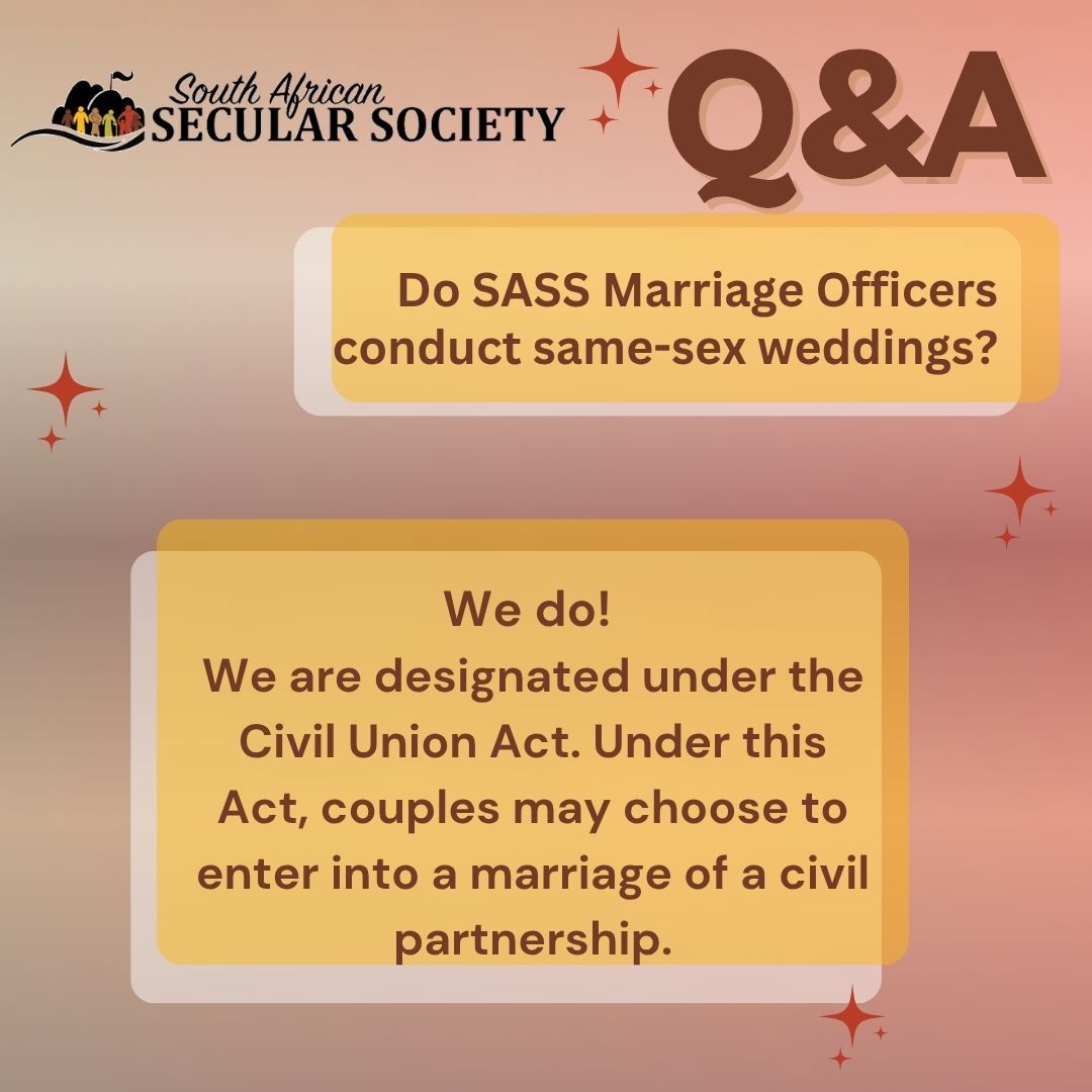 SAsecular's tweet photo. #samesexmarriages #SecularMarriageOfficers #legalweddings https://t.co/05MYKFdR65