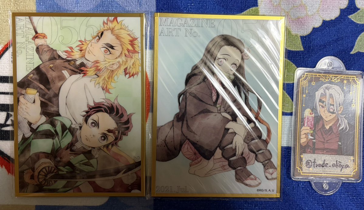 trade_akiya's tweet photo. 【交換】鬼滅の刃 ufotable ツキイチ!  WEBSHOPくじ アクリル色紙

譲)画像1
Cグループ 56(煉獄&amp;炭治郎) 57(禰豆子)
各1点

求)画像2 
Cグループ 64(宇髄) 1点
上記含む場合のみ善逸の絵柄いずれか1点

宜しくお願い致します。 https://t.co/5wUu7CUjrv