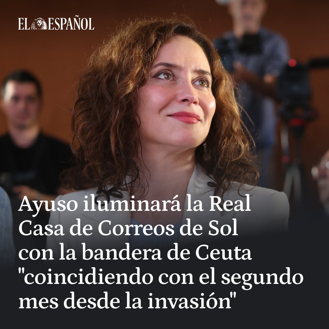 elespanolcom's tweet photo. ❗ La Comunidad de Madrid ha anunciado que iluminará la fachada de la Real Casa de Correos en Sol este miércoles por la noche con los colores negro y blanco de la bandera de Ceuta

📲 Lee la noticia en https://t.co/HLvpM8Pwpv https://t.co/KNQmmmK4ww