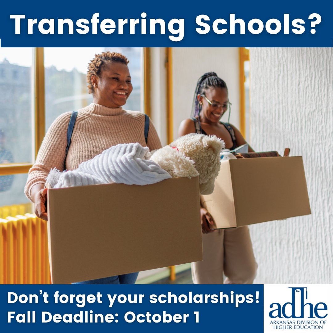 ArkHigherEd's tweet photo. If you plan to attend a different college than the current one listed in your SAMS account, be sure to let us know! All you have to do is request a transfer through your SAMS profile page. The fall semester deadline is October 1. https://t.co/R4IIofC3NW https://t.co/efUvFAAHs4