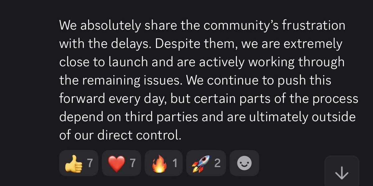 Brown_Thunder76's tweet photo. Read between the lines here because I think Ty just gave us a lot more information than it might seem like at first.

There are three parties involved in KUSD.

Keeta, LayerZero and Bivo.

We know Keeta isn’t the issuer. We know LayerZero isn’t the issuer. Bivo is.

Ty says in the Discord update below that they’ve been waiting five weeks for their issuance partner to enable the ACH Debit API so they can finish testing and launch.

So unless I’m missing something, Bivo is the holdup right now.

They had already gotten the green light from all parties involved before an additional compliance review came up because of the complexity of supporting multiple currencies. Something that was supposed to take three days ended up taking three weeks.

Now they’re still waiting on ACH Debit, and Ty says they’ve been told week after week that it would be enabled.

The plan is still to launch 10 stablecoins in parallel.

It sounds like the compliance hurdle is behind them and the thing standing between where they are now and finishing testing is Bivo enabling ACH Debit.

Five weeks waiting on one API after being told week after week it would be enabled.

At this point, Bivo isn’t exactly sounding like a very efficient partner.

@KeetaNetwork $KTA