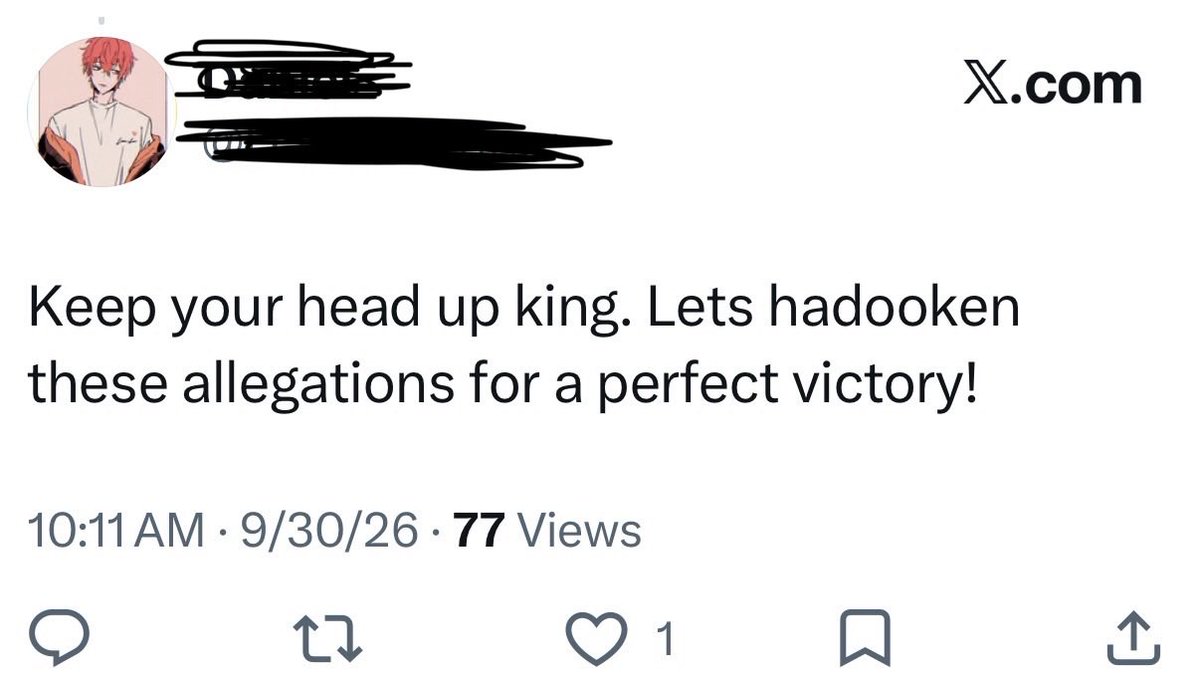 Runabayo's tweet photo. Saw this comment under a street fighter player with allegations and honestly I can’t stop laughing https://t.co/2w3Ksh1EPp