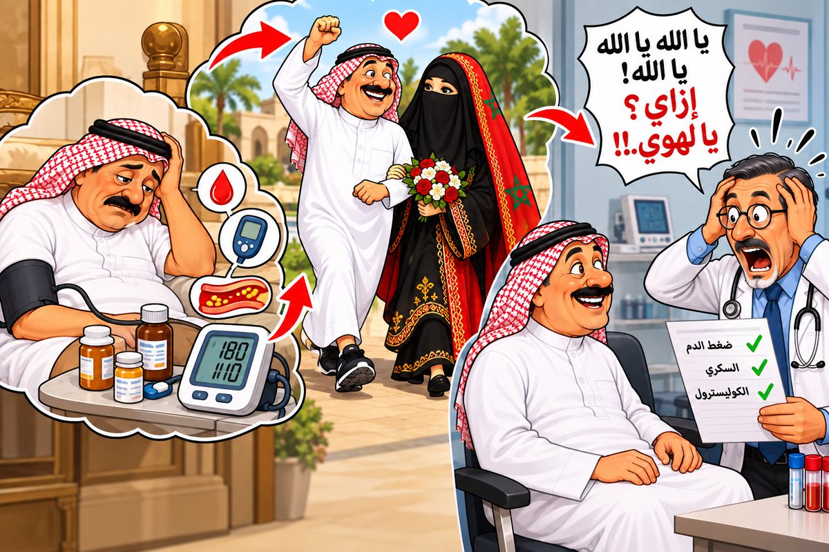 hamood2947's tweet photo. #حمود_الحيسوني_يقول #المغرب
رجل تزوّج من فتاة مغربية عمرها 19 سنة،
وكان يعاني وقتها من ارتفاع ضغط الدم
والسكري والكوليسترول ... يقول:
بعد 9 أشهر من زواجي من هذه الفتاة
المغربية، اختفت عني أعراض الضغط
والسكري والكوليسترول، فذهبت لإجراء
الفحوصات والتحاليل، وكانت المفاجأة
أنني سليم تمامًا...!!!
وحتى الطبيب الذي كنت أراجع عنده
انصدم، وبدأ يردد:
"يا الله... يا الله... يا الله... إزاي؟ يا لهوي".