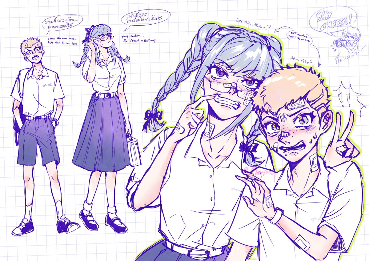 MausuKy's tweet photo. ⁽ᴶᵁᴸ·²⁾
Fuyupeko in 🇹🇭 uniforms
#danganronpa #sdr2
#ダンガンロンパ #MausuKyArchive https://t.co/mR3fVwRlVR