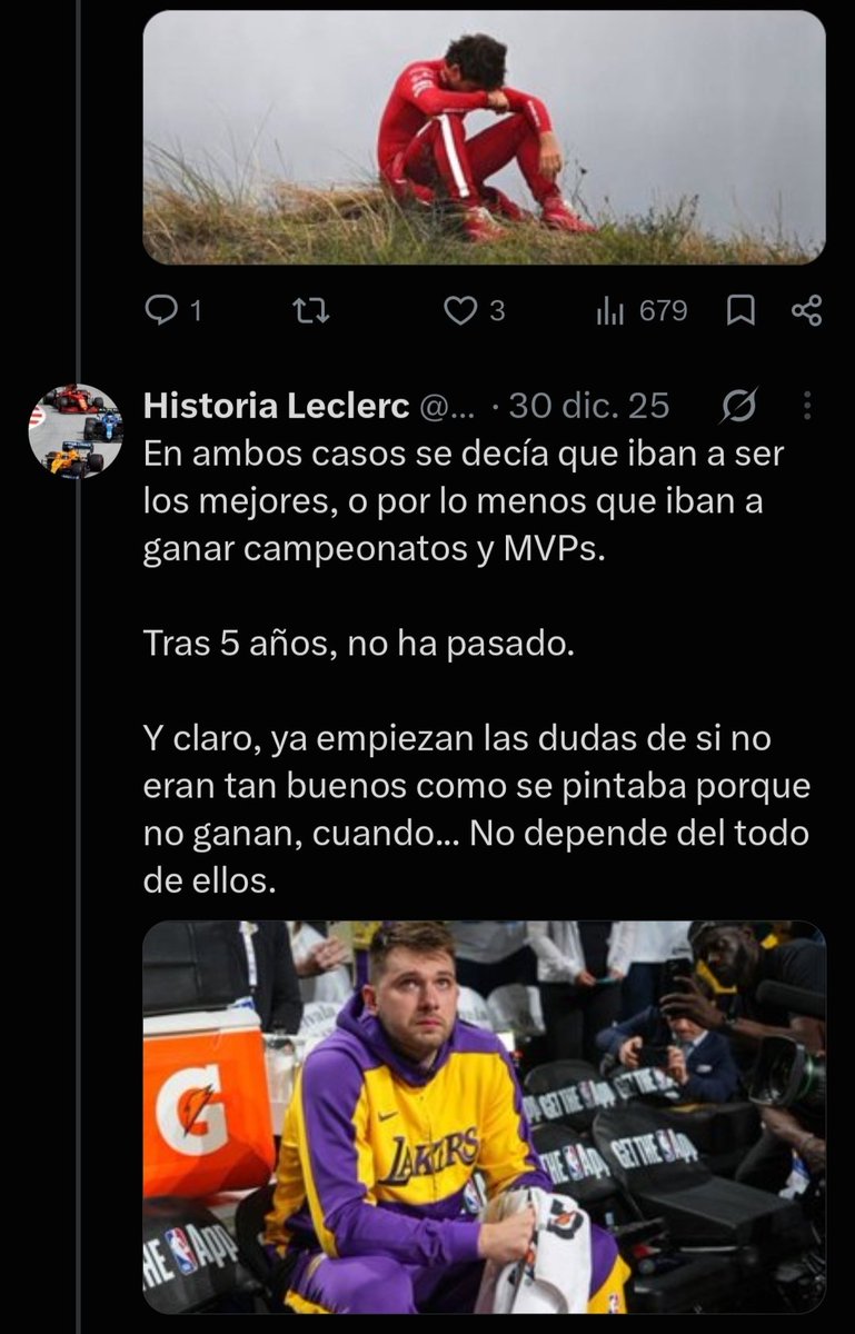 f1_historia's tweet photo. Son el mismo caso. 
Esto en tenis, un deporte en el que dependes de ti mismo, no pasaría. 
Pero están en deportes en los que en mayor o menor medida dependes de factores externos. https://t.co/PvvSrtJbA5
