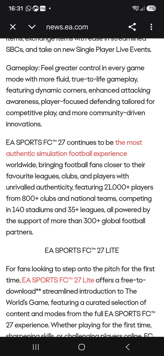 Carmanoff1's tweet photo. @FCJaymes @1605denis This is from news.ea com
If you call your game "the most authentic simulation football experience" you can't help but think it would align with real life experience. https://t.co/qp4PruPs0j