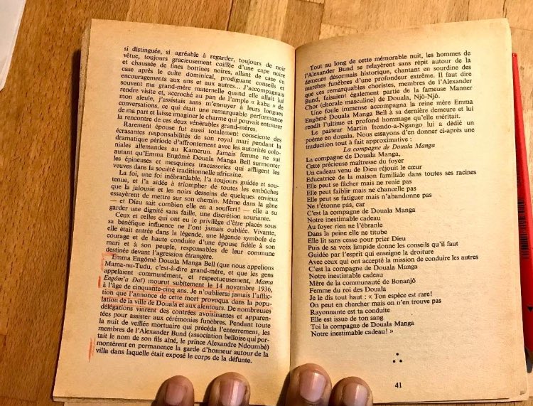 nanalobe6's tweet photo. Emma Engome Dayas, ep. Manga Bell est évoquée dans ce livre, qui est par ailleurs INTROUVABLE
Ce n'est pas normal que de telles oeuvres ne soient pas réeditées
Notre peuple est devenu un amnésique repu de sommeil, alors qu'il a été pendant longtemps un érudit vif et éveillé
🙏🏾💜 https://t.co/dvgA26sM1a