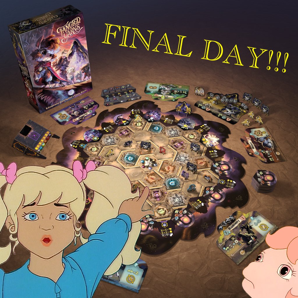 scootertrix's tweet photo. The final day! Just 15 hours left to get our board game, Tangled Yarns, on Kickstarter! https://t.co/98Rd4F3fUz https://t.co/Pa7fqNskko