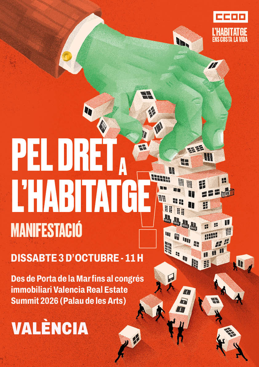 ccoopv's tweet photo. 🏠L'habitatge és un dret, no un negoci: aquest dissabte, a la manifestació de València‼️

❌No podem permetre que la major part del salari de la classe treballadora es destine a pagar un sostre en condicions cada vegada més precàries

ℹ️https://t.co/FXmO6Cx8UQ https://t.co/OVrUboJVLn