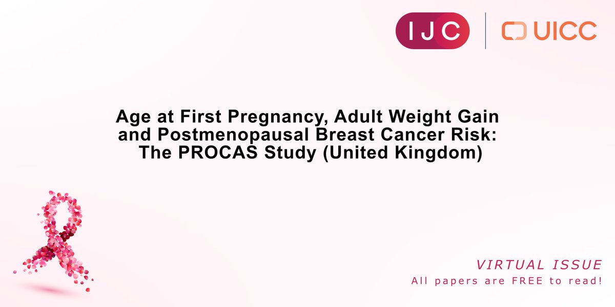 IntJCanc's tweet photo. #BCAM2026 Virtual Issue| 📌 https://t.co/eOsKpI0TUe

New research shows that the protective effect of an early first pregnancy does not attenuate the risk associated with weight gain of postmenopausal #BreastCancer.

🔓 OPEN ACCESS
➡️ https://t.co/VEFULXAe5F

@uicc https://t.co/dBCdvM5WFU