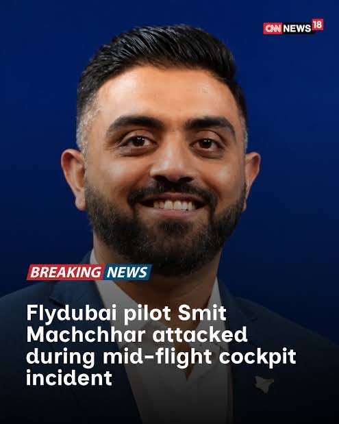 Iyervval's tweet photo. Captain Smit Machchar (Gujarati ex spicejet) captain who despite being stabbed
• sent out a 7500
• ⁠sent out a 7700 
• ⁠prevented the plane from dropping any further 
• ⁠opened the door for the staff &amp; passengers to enter &amp; prevent the co-pilot from doing anymore damage https://t.co/U1OL8X95Q7