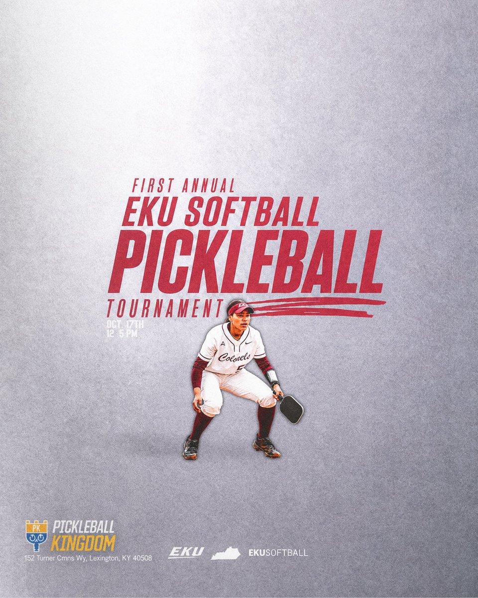 EKU_Softball's tweet photo. Almost time to serve it up with the Colonels!

Scan the QR code to register for the fun or competitive division!

For more info: https://t.co/q2PjnyPckS

#GoBigE https://t.co/94GBah2T6X