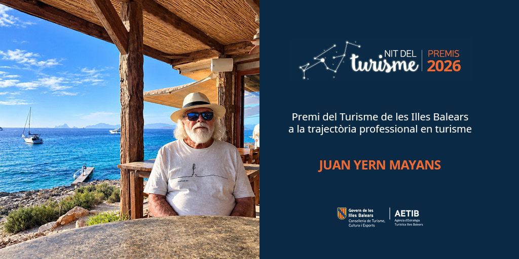 ATBIllesBalears's tweet photo. 📈 Guardó a la Trajectòria Professional en Turisme

4/ Juan Yern Mayans, Jony, rep el Guardó a la Trajectòria Professional en Turisme.

El 1981 va impulsar la recuperació d’Es Molí de Sal, convertint-lo en un referent gastronòmic de Formentera i contribuint durant més de quatre dècades a la projecció turística de l’illa.

👏 Enhorabona!
#PremisTurisme2026