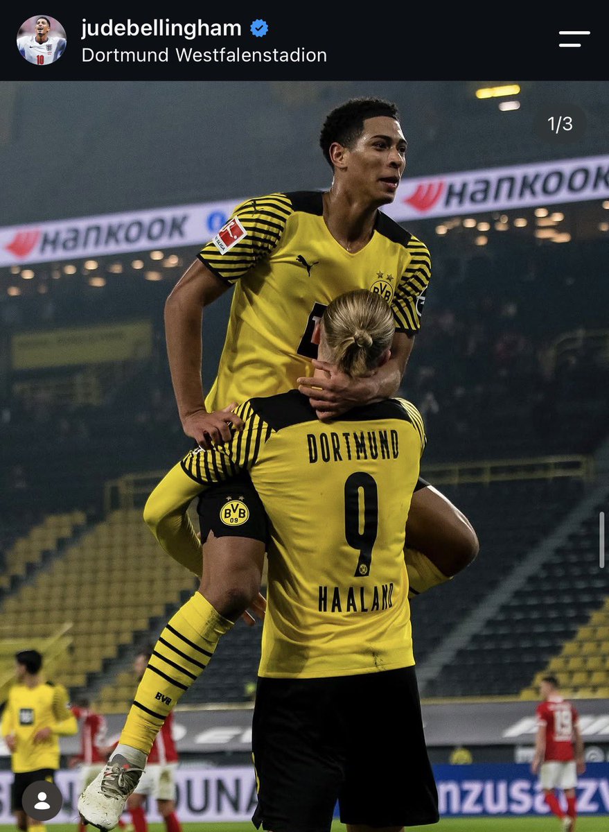golden_acount's tweet photo. So I was stalking Jude Bellingham old posts when he was on the BVB, and omg I found A LOT OF HAALINGHAM POST😭.

They actually loved each other so so bad that’s so cute stop…

#haalingham https://t.co/Ck2RCXgsIS