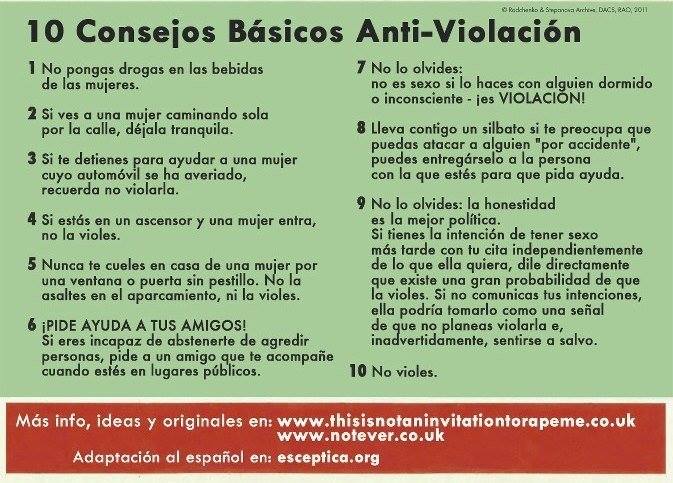 cintiabolio's tweet photo. Buenos y feministas tips para hombres, con el objetivo de que tengan éxito en NO violar.  
El consejo más sencillo: NO VIOLES, HOMBRE. https://t.co/Zx2bMPyKC9