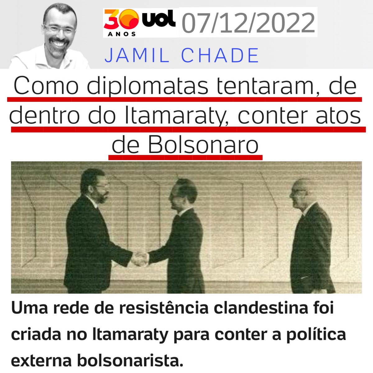 BolsonaroSP's tweet photo. Este Itamaraty clandestino, é este mesmo daqui também👇 https://t.co/dTd5LLJiec