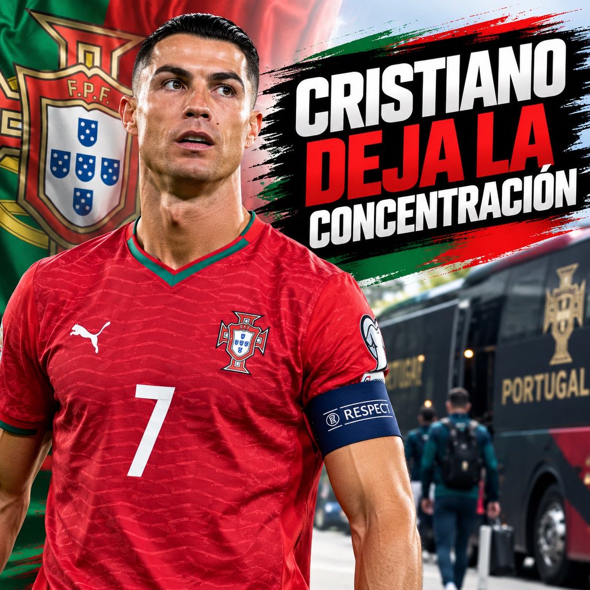 GOALSTATSLAB's tweet photo. 🚨🇵🇹 Cristiano Ronaldo abandona la concentración de Portugal tras los últimos días de polémica por su suplencia ante Noruega. Su marcha se produce después de las conversaciones mantenidas con Jorge Jesus sobre su situación en la selección. https://t.co/VCg8AEMjSl