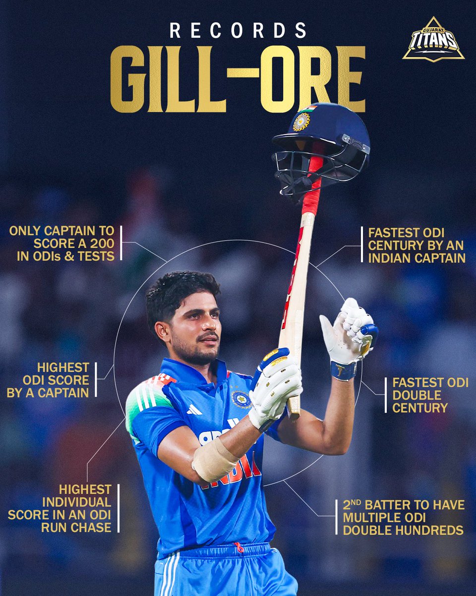gujarat_titans's tweet photo. Gill-ty of breaking too many records 😮‍💨 https://t.co/Y5463bR7HF