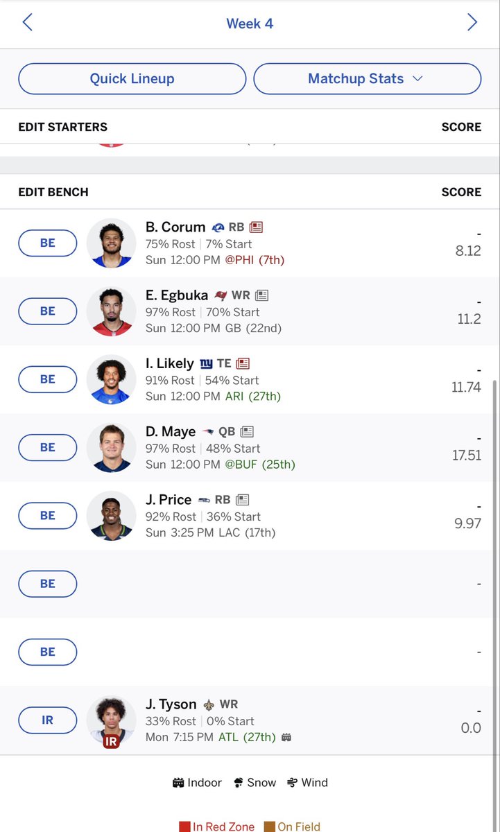SteelSNZ's tweet photo. Any fantasy football “experts” have any trade ideas for my team? I’d love to move Hampton for a better RB2, I’d be willing to move Nabers, Egbuka, Likely, Corum, Price. Picked up CJ Stroud for a QB for the week. #NFL #fantasyfootball #espn #sleeper #ringer https://t.co/DzBScFyM6S