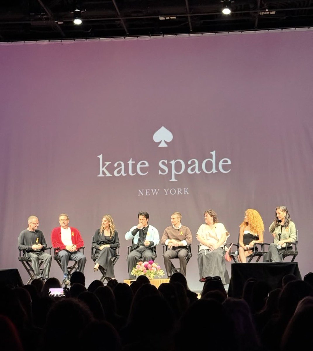 hudsonwonline's tweet photo. Hudson Williams, Connor Storrie, Brendan Brady, Jacob Tierney, Rachel Reid, Ksenia Daniela Kharlamova and Christina Chang are at the panel presentation in association with the Kate Spade Foundation! (via begumore on Threads) https://t.co/VDc6v0PdiB