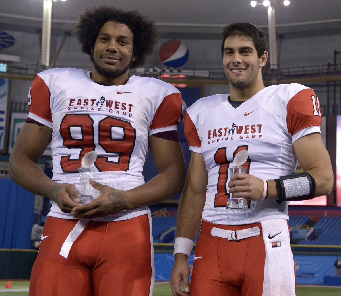 TheScoutingSpot's tweet photo. Plenty of quarterbacks that have been productive in the NFL have participated in the Shrine Bowl game over the years

There are plenty more not pictured here such as Roger Staubach and John Elway https://t.co/vGdkiTNBOU