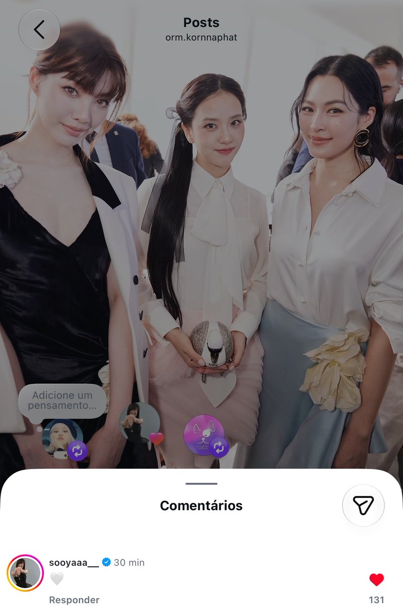 folklingorm's tweet photo. A Jisoo comentou e curtiu o post da Orm  🥹🤏🏻 https://t.co/3RJhUtc1Bx