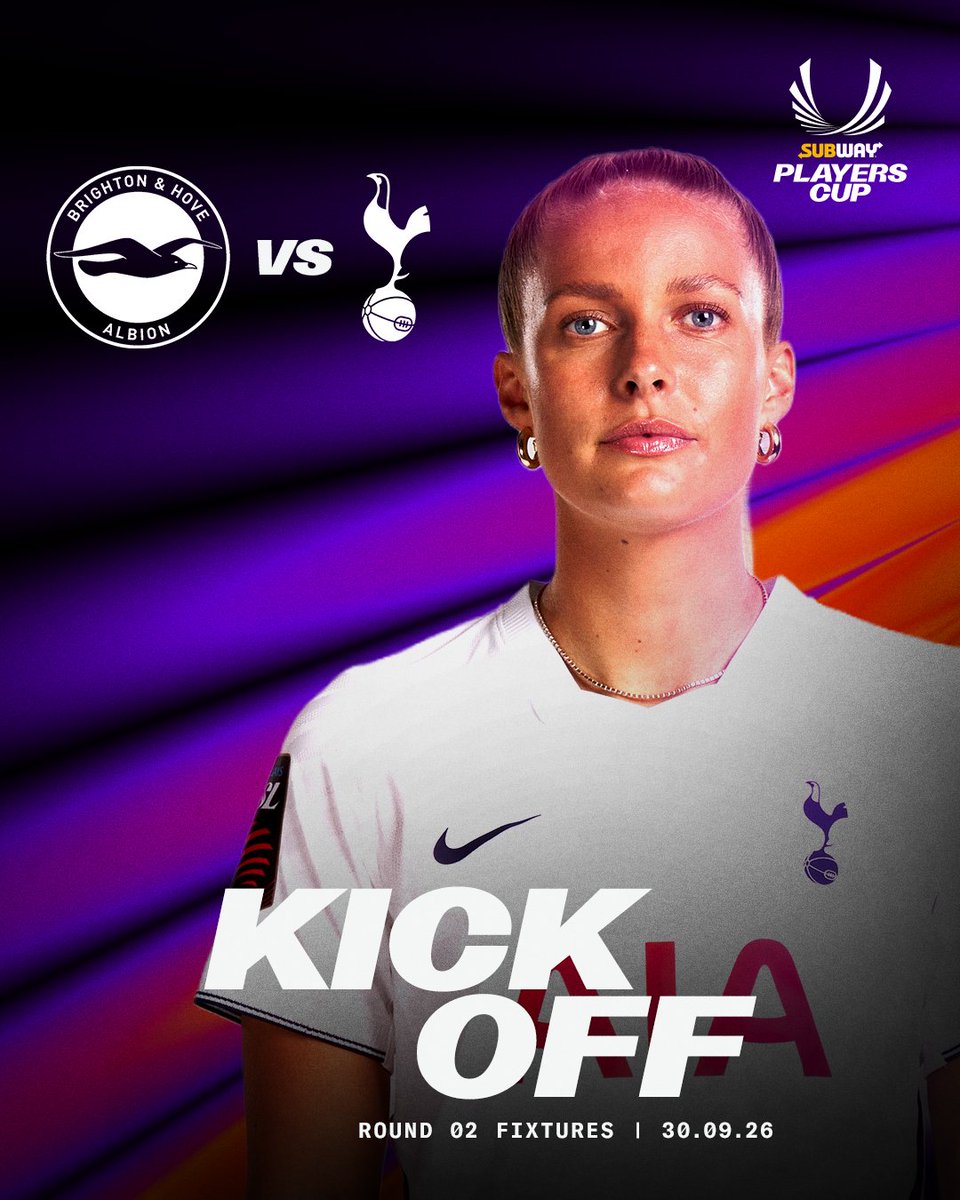 BarclaysWSL's tweet photo. The final #SubwayPlayersCup game of the evening has just got underway!

Brighton &amp; Hove Albion 🆚 Tottenham Hotspur

Live on YouTube 📺 https://t.co/uJq1Xs49TX