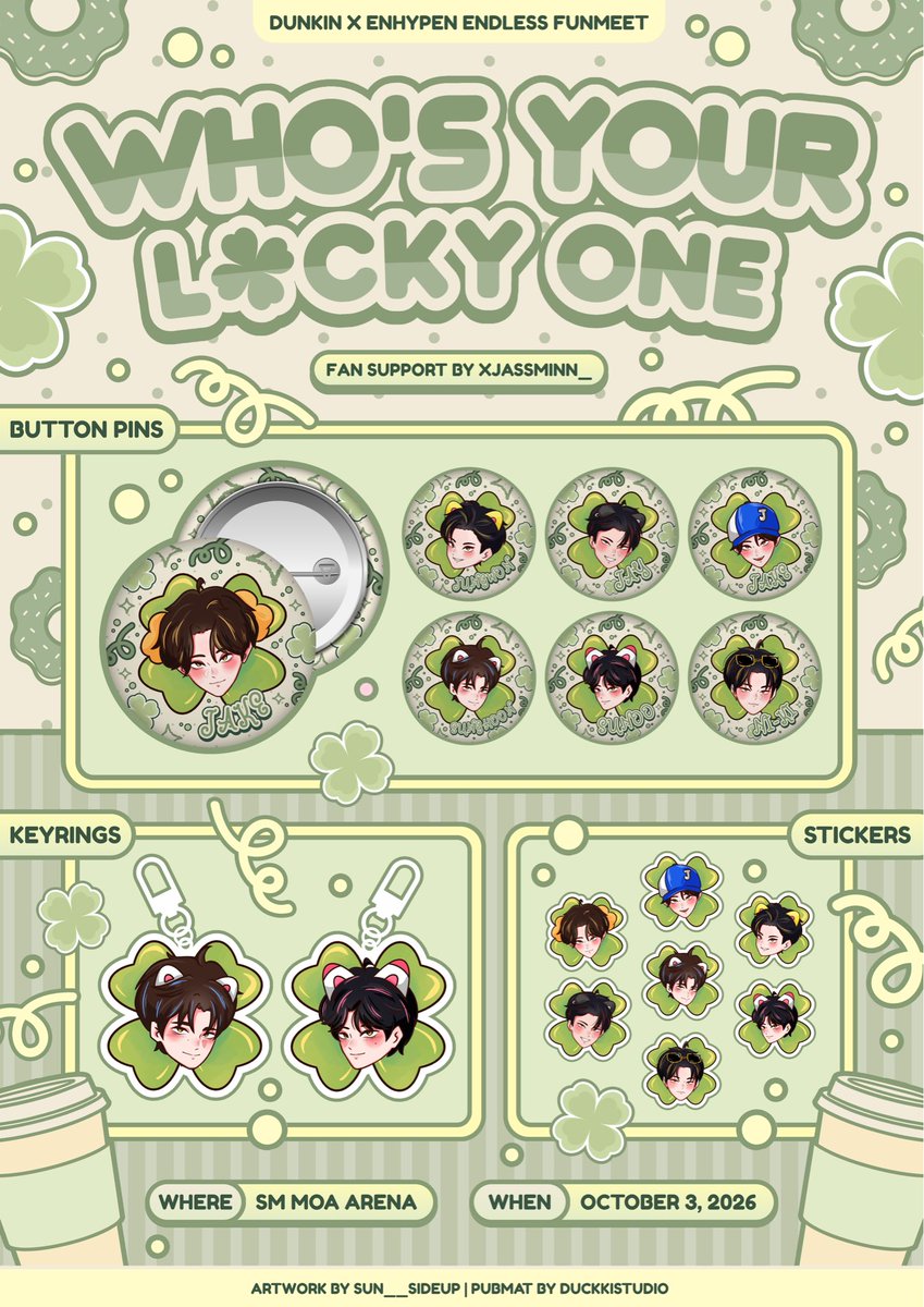 xjassminn_'s tweet photo. ୭˚who’s your lucky one? ꩜˚.

🍀 mbf, like &amp; rt
🍀strictly 1:1 - limited quantity
🍀open for trades on DDAY
🍀 loc and time: TBA (pocketz &amp; ksd cse) 

#DunkinPH_ENDLESS #ENDLESSFunMeet #ENHYPEN https://t.co/HnUuKTj8nO