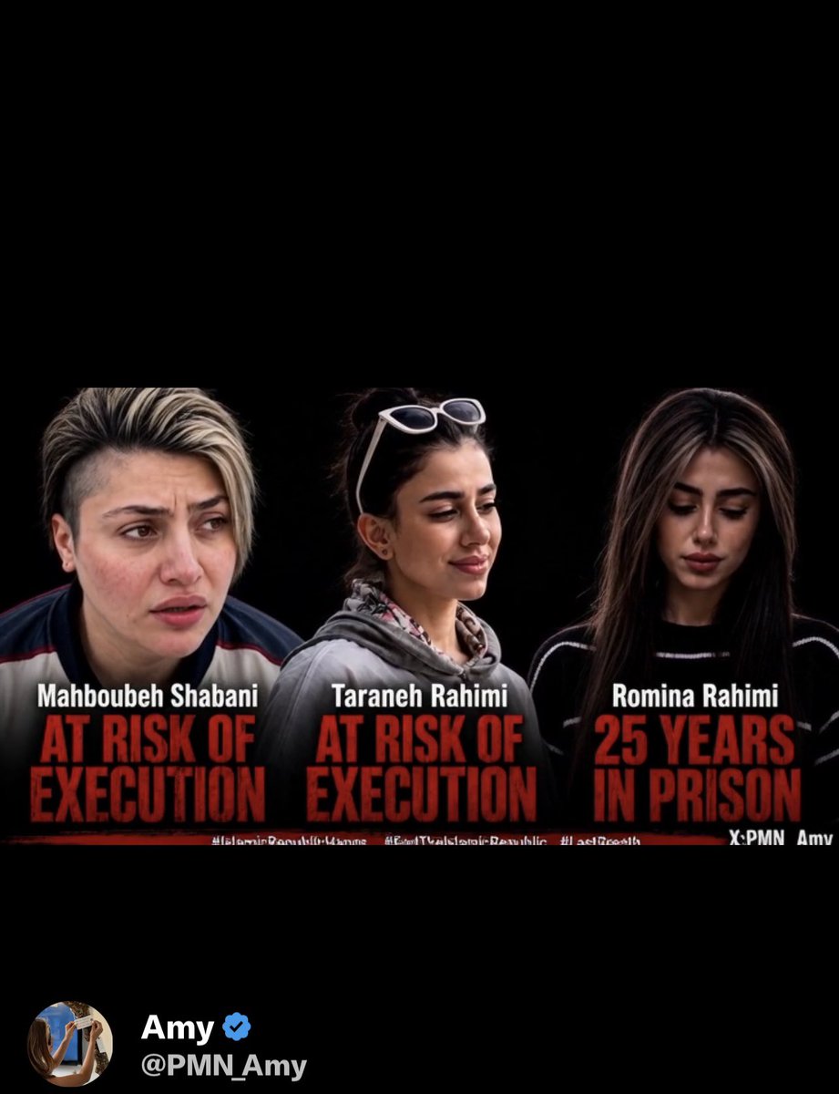 JahangiriAzar's tweet photo. 🚨 IRANIAN WOMEN FACE THE DEATH PENALTY

#MahboubehShabani has reportedly received a finalized death sentence and has been transferred to solitary confinement in Vakilabad Prison, Mashhad. Her life may be in immediate danger.

🚨 Twin sisters #TaranehRahimi and #RominaRahimi were reportedly subjected to pressure and torture to make self-incriminating confessions in the Isfahan Shohada Square case. Taraneh was sentenced to death; Romina to 25 years in prison.

These cases demand urgent international attention.

@MariaStenergard @weimers @johanssonmorgan @HillelNeuer
@MarkusWiechel @natalie_Zion_ @MartinDaubney

#EndTheIslamicRepublic
#LastBreath