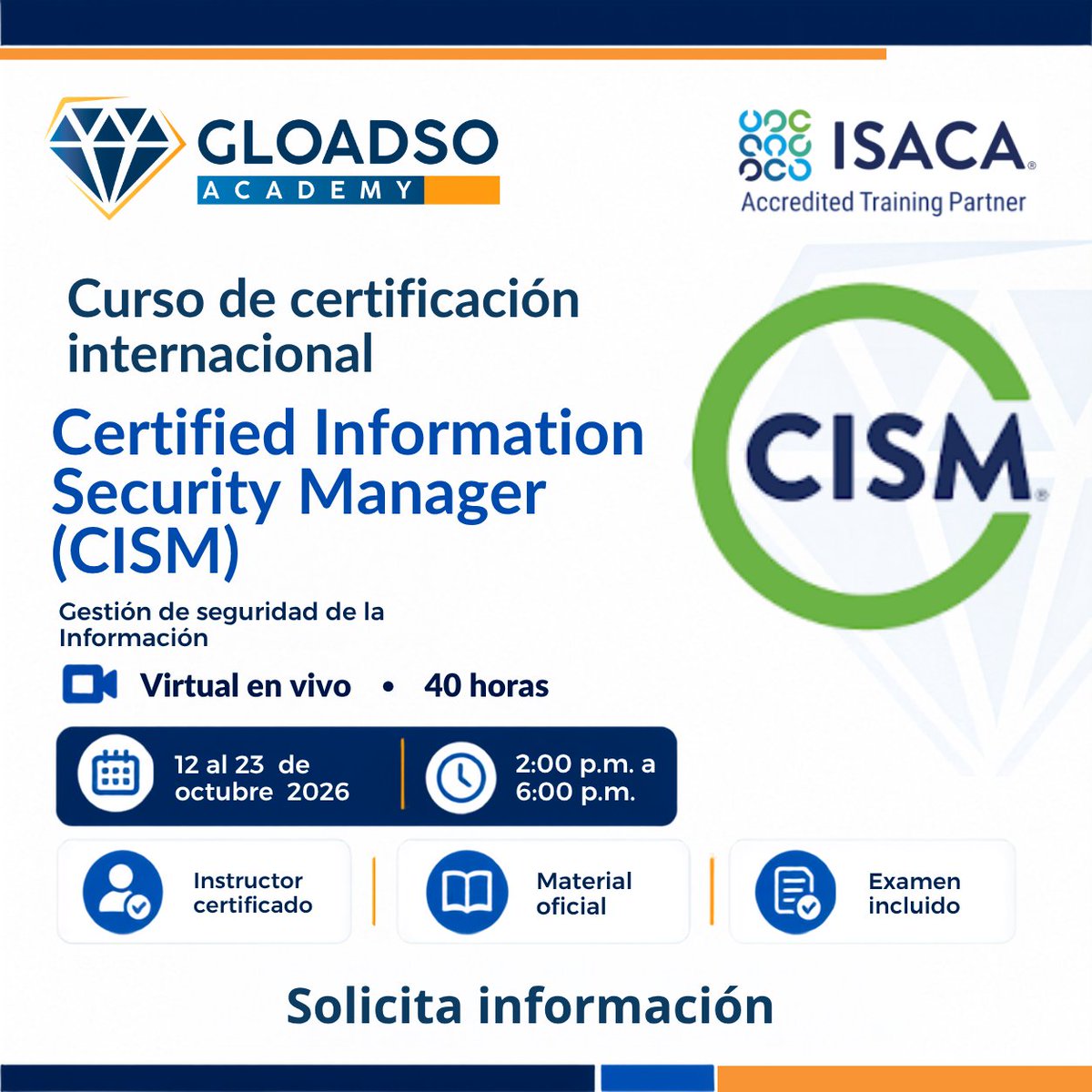 WTCPanama's tweet photo. 🎓 Impulse su desarrollo profesional con las próximas certificaciones internacionales de @GLOADSO en octubre: DevOps, Seguridad de la Información y Protección de Datos.
🌎Beneficios especiales para la red de WTC Panama.
#WTCPanama #GLOADSO #Certificación #DevOps #Ciberseguridad https://t.co/KHPNIx5BFh