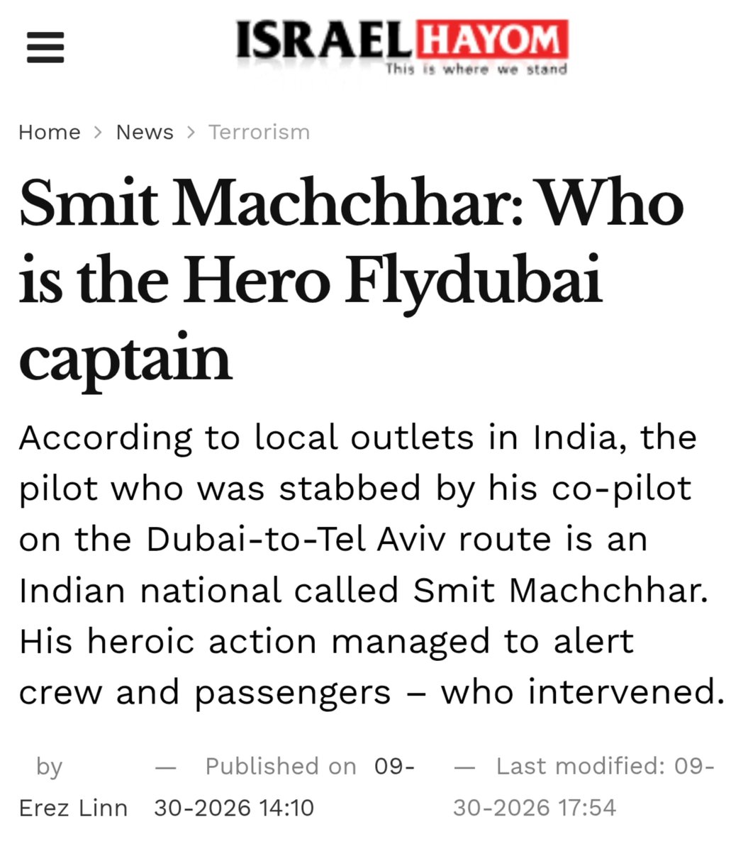 EFischberger's tweet photo. Captain Smit Machchhar is a hero among heroes. His brave actions aboard the FlyDubai flight this morning saved countless lives and may well have prevented a cataclysmic regional war https://t.co/nXNWZU7oRY