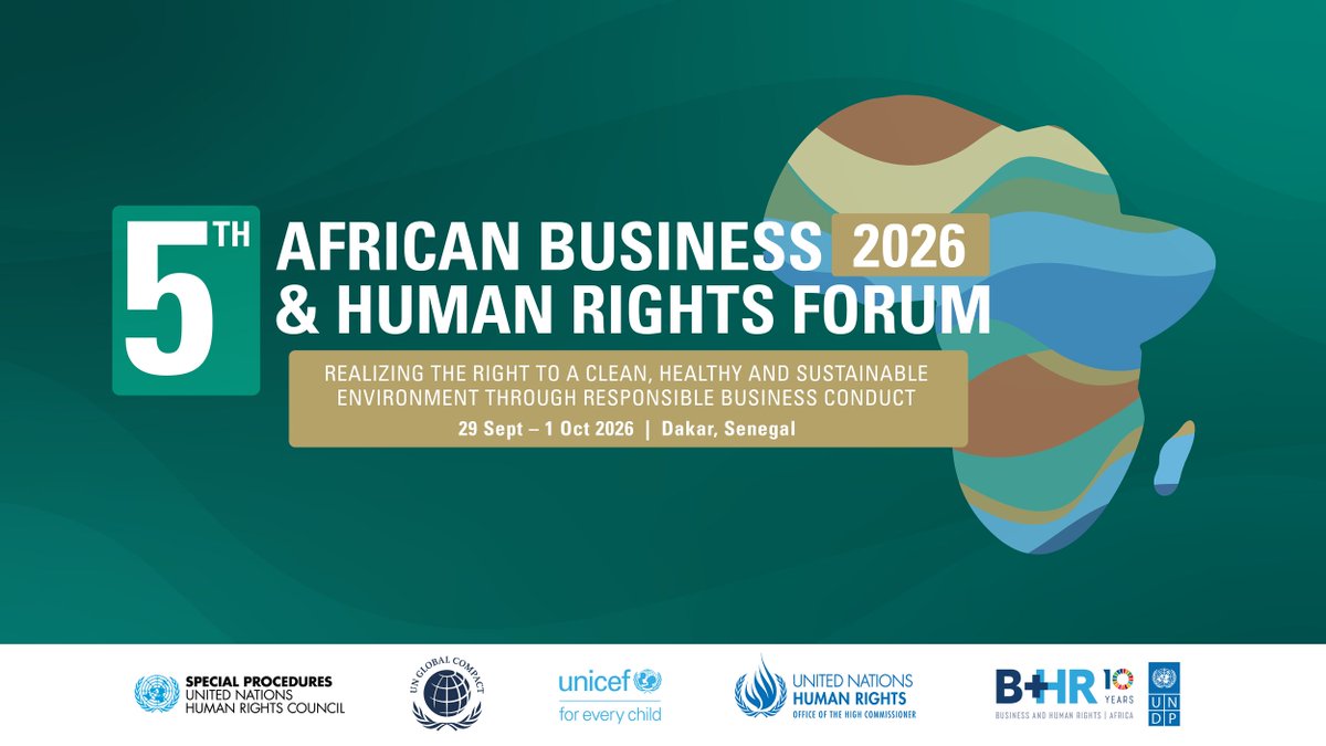 globalcompact's tweet photo. Five years. One growing agenda for responsible business in Africa.

The #AfricanBHRForum is underway in Dakar, bringing business, Government, civil society and communities together to advance the #UNGPs and turn commitments into action.

Learn more: https://t.co/EbRRnAGO0N https://t.co/Rr50FLu9k2