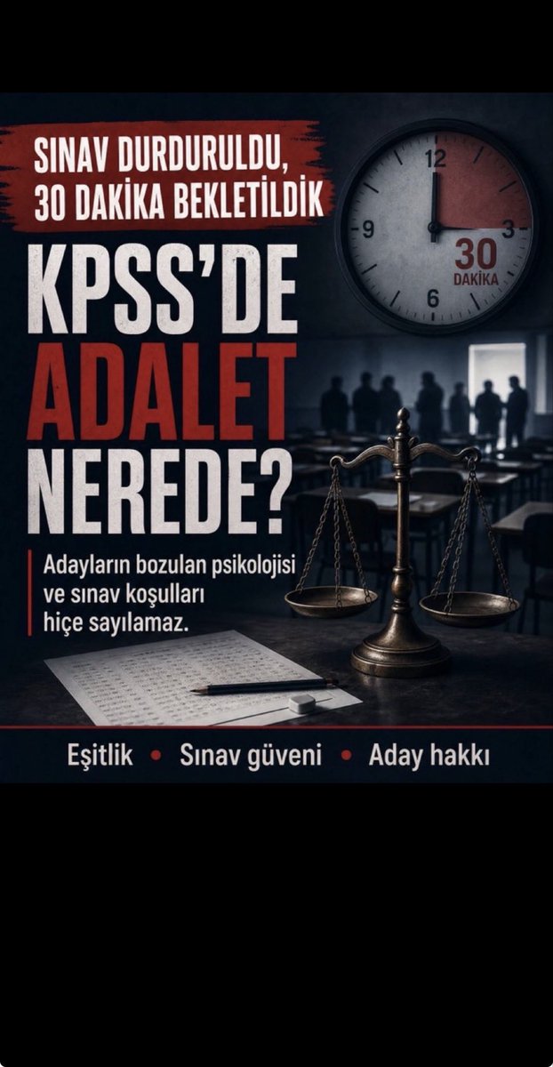 Gkhan5506's tweet photo. KPSS gibi binlerce adayın geleceğini belirleyen bir sınavda en temel beklentimiz adalettir. AdilKararAdilKPSS https://t.co/ceIdL5LnrI