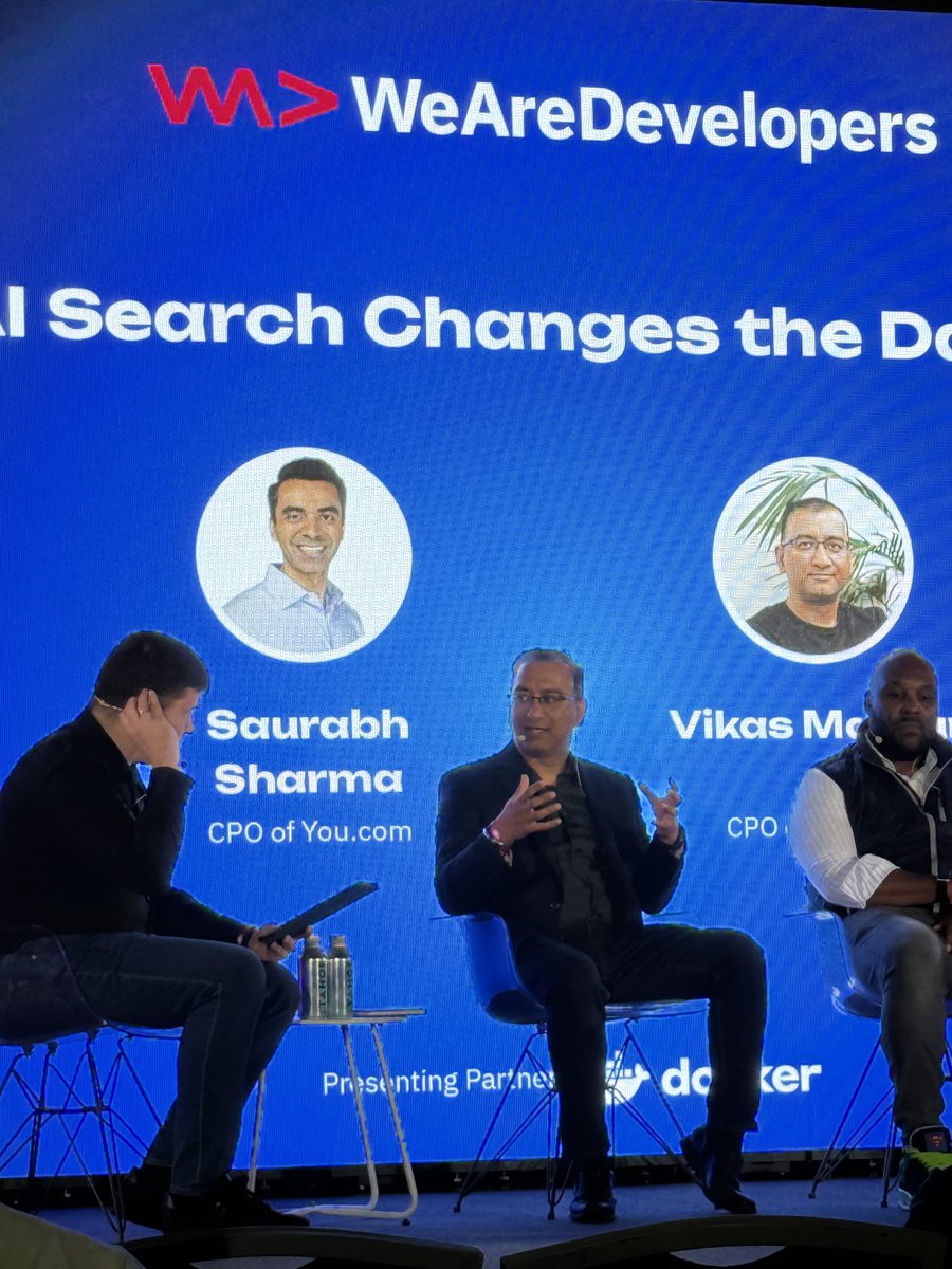 mariadb's tweet photo. AI search needs data that's open enough to reach and reliable enough to trust. Getting both right is still a work in progress.

At @WeAreDevs World Congress in San Jose, MariaDB Chief Product Officer Vikas Mathur joined @youdotcom's Saurabh Sharma, Nephos' Tomislav Tipurić, and @CapitalOne's Jared J. to discuss how enterprises are preparing their data for the era of AI search — including what already works, and what remains unsolved.

A special thank you to everyone who joined the conversation, and to all who stopped by our booth!