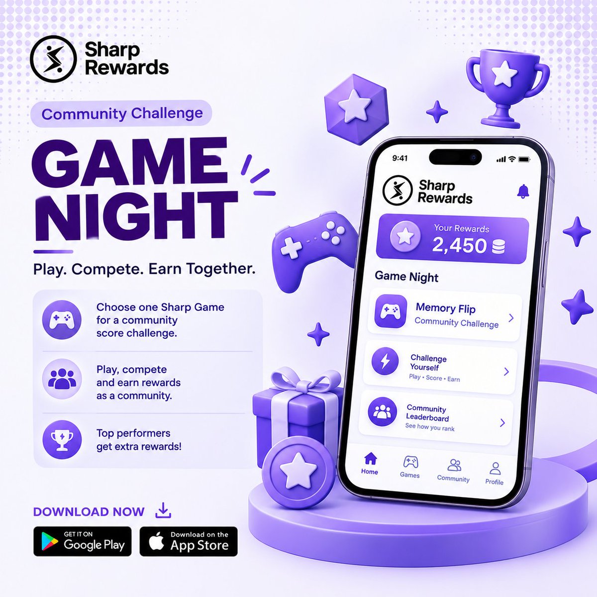 SharpEconomy's tweet photo. 🎮 GAME NIGHT is on!

Choose one Sharp Game and turn it into a community score challenge.

Play. Compete. Earn together. 🏆

Which game should the community challenge next?

#SharpRewards #GameNight https://t.co/WAk4WqDzme