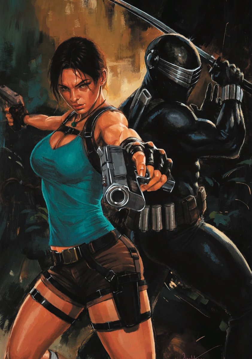 LaraCroftFrance's tweet photo. EN | 🔫 | Reveal of a 37th cover (FuryComix Exclusive) by Jonathan Knight for the G.I. Joe: A Real American Hero x #TombRaider #1 comic! This comic will be available at New York Comic Con, taking place from October 8 to 11, 2026. Thanks @thetreeble for the info. https://t.co/YT1qb1RWmF