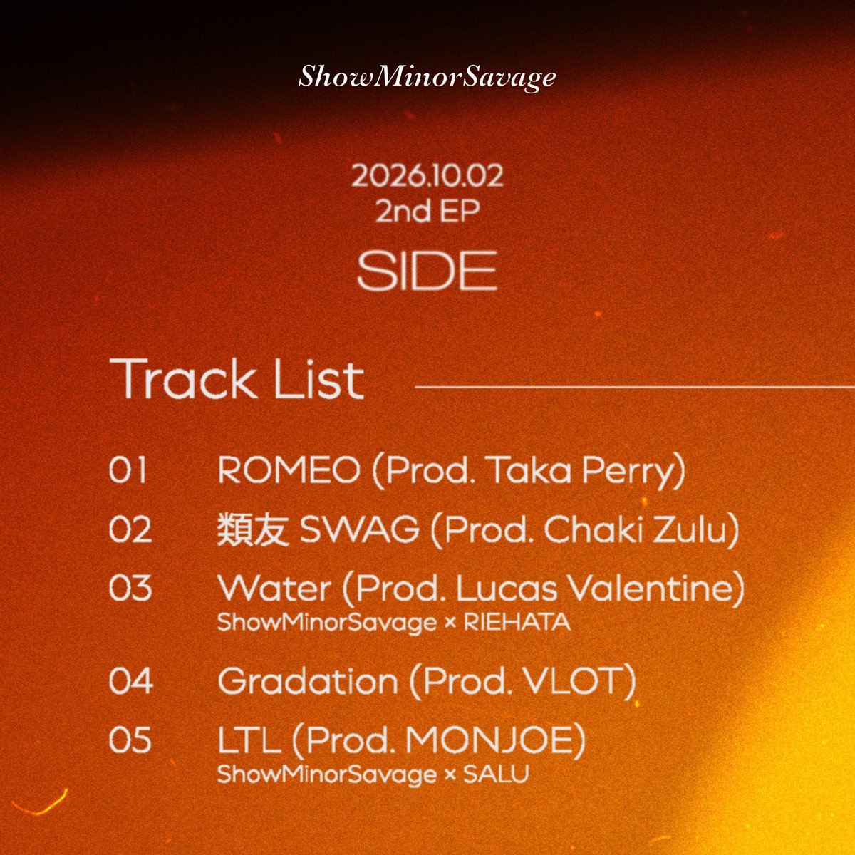 haru_BF0429's tweet photo. 2nd EP ‘SIDE’ 2026.10.02

わあああ😭🙌🏻もう明日聞けるの？！

類友SWAG ChakiさんProdは絶対やばいし好きだしSMS×RIEHATAついに！！！

フェス前に嬉しすぎるリリース🧡

#SMS_SIDE https://t.co/hGnRPsvCGJ