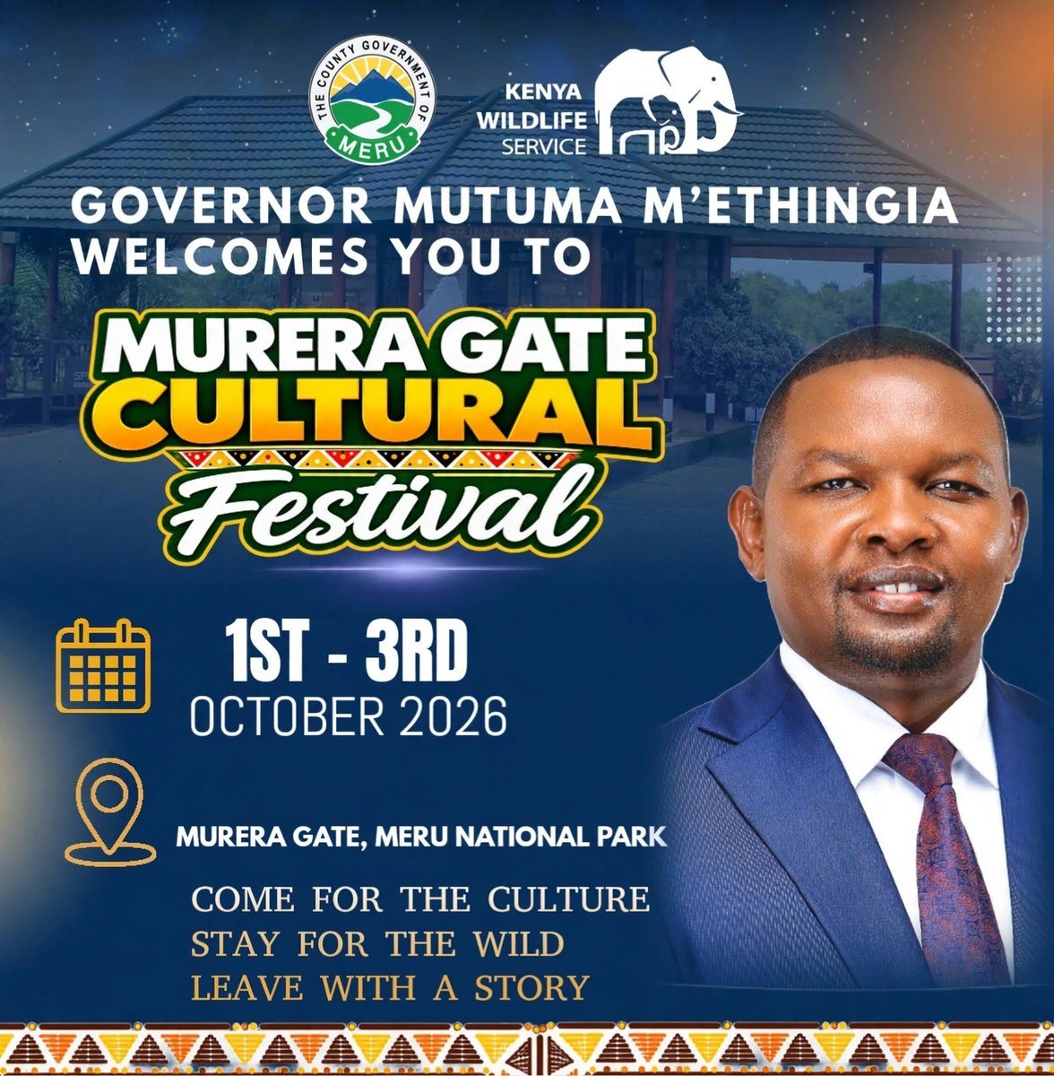 Madikizela_Win's tweet photo. Sample authentic cuisine and witness traditional music in a stunning natural setting. The Meru Cultural Week at Murera Gate in Meru National Park takes place tomorrow to 3rd October 2026, offering entirely fresh perspectives. #TwendeMureraGate @Meru_County. https://t.co/E7q8QEgbXy