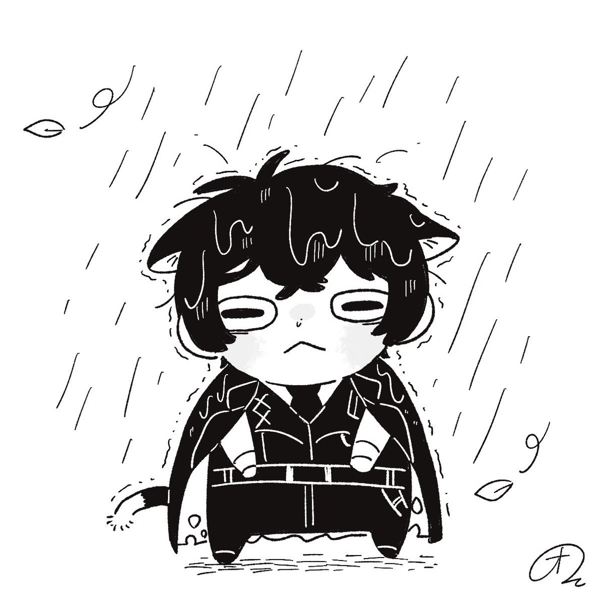 mikan_1030's tweet photo. Aww, you poor little wet kitty. You forgot to bring an umbrella, didn’t you… https://t.co/IzwaMIcf4U