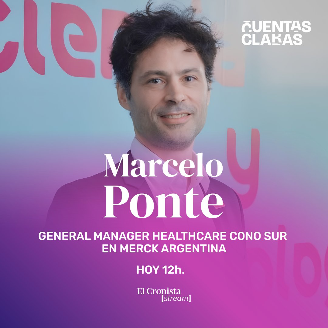 Cronistacom's tweet photo. ¡Arrancó #CuentasClaras! Hoy vienen Marcelo Ponte, general manager healthcare Cono Sur de Merck, y @facundonejamkis.
Sumate al vivo con @vidusky y @CatadeElia: https://t.co/ay5TNp8L4i https://t.co/DgXIkXRFWY