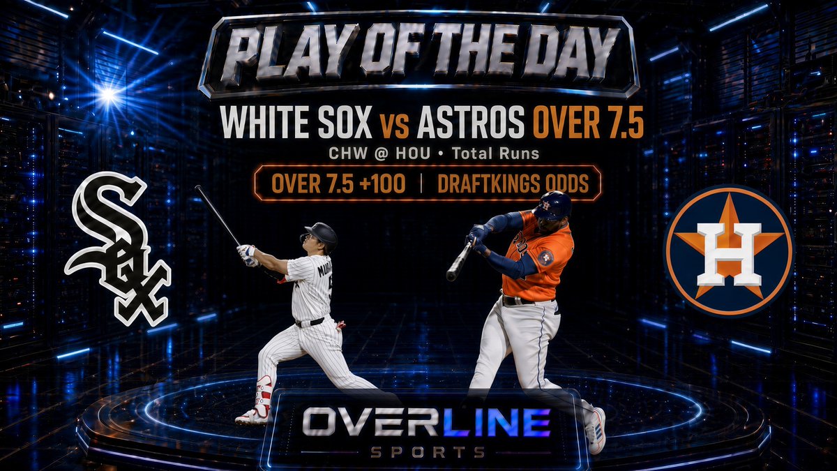 OverlineSports's tweet photo. Data Driven Play of the Day (3-5)

#WhiteSox #Astros over 7.5

#MLB https://t.co/LIrqpkBpiX