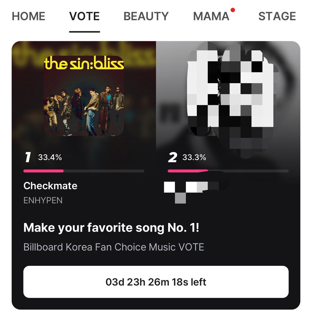 EN_CODEGLOBAL's tweet photo. [MNET PLUS] — BILLBOARD KOREA FAN CHOICE 

ENGENEs, if you have some extra time while waiting for MAMA 2026, drop your votes for CHECKMATE in Song of the Week! Let’s keep the voting energy going and show our support. 

🗓️10/04 23:59 (KST)
🗳️Vote on the Mnet Plus App!
🔗 https://t.co/2cP7ZGoSJz

#BillboardKorea #ENHYPEN @ENHYPEN @ENHYPEN_members