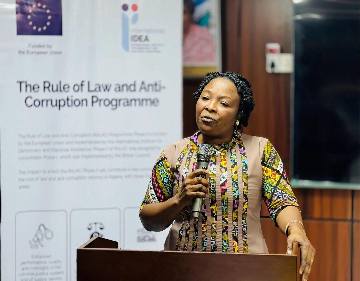 RoLACNG's tweet photo. Earlier today, we supported the convening of the 3rd High-Level Multi-Agency Task (HiMAT) team coordination meeting 𝘁𝗼 𝗿𝗲𝘃𝗶𝗲𝘄 𝘁𝗵𝗲 𝘇𝗲𝗿𝗼 𝗱𝗿𝗮𝗳𝘁 𝗼𝗳 𝘁𝗵𝗲 𝟮𝟬𝟮𝟱 𝗩𝗔𝗣𝗣 𝗔𝗰𝘁 𝗶𝗺𝗽𝗹𝗲𝗺𝗲𝗻𝘁𝗮𝘁𝗶𝗼𝗻 𝗿𝗲𝗽𝗼𝗿𝘁.

Hosted by the National Agency for the Prohibition of Trafficking in Persons (NAPTIP), with support from the Rule of Law and Anti-Corruption (RoLAC) II Programme, the session closely examined the data on the number of cases reported, withdrawals (including identifying recurring reason for them), in-court cases, successful convictions, and referrals to shelter homes among other issues as shared by the HiMAT agencies.

This comprehensive zero draft review ensures that the 2025 VAPP Act implementation report clearly identifies operational gaps across specific pillars, like Prevention, Prosecution, Protection, Partnership, and Policy to help inform:

1️⃣ Evidence-based policy adjustments,

2️⃣ Strengthened inter-agency collaborations, and

3️⃣ Targeted interventions that enhance survivor protection and judicial accountability across Nigeria.

#AccessToJustice #RoLAC #VAPP #EUInNigeria #InternationalIDEA