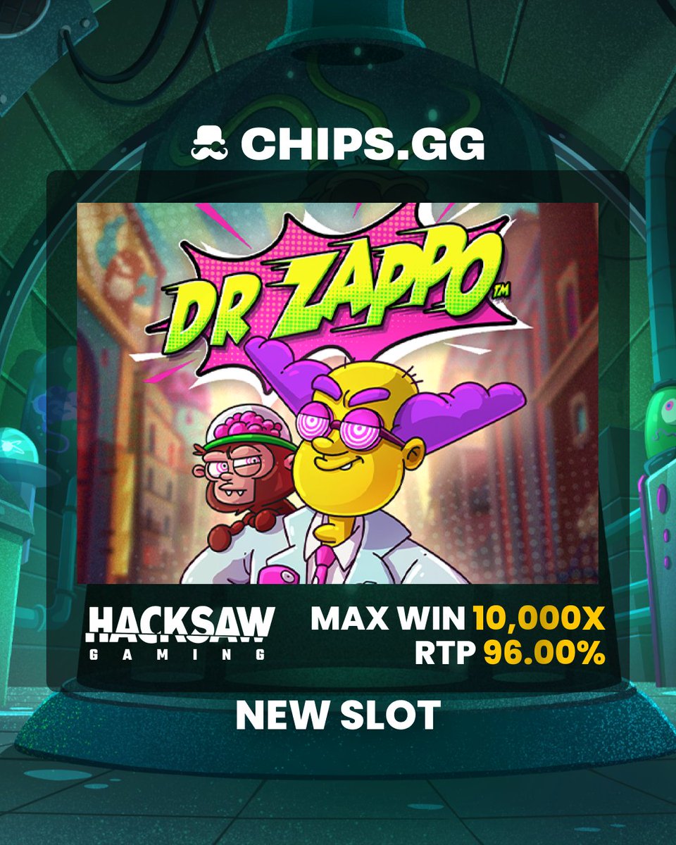 chipsgg's tweet photo. Who wants to be the lab rat? 🧪💀

Dr Zappo is now LIVE on Chips! He said I should juice some of you to try his slot…

❤️ + 🔃 + Chips ID https://t.co/frzYzf39v2