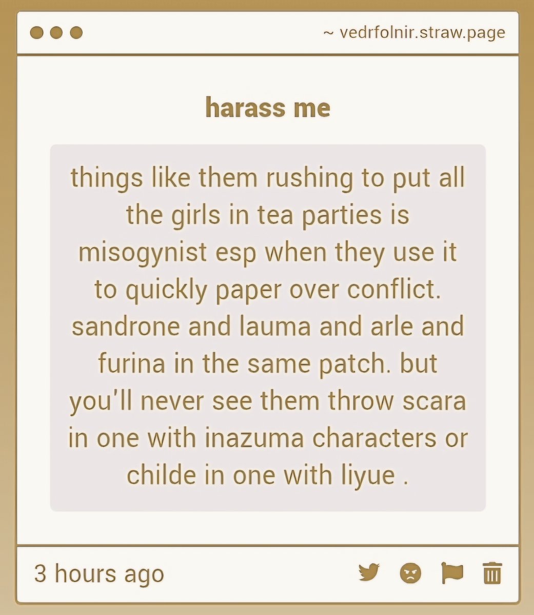 visionlessdoll's tweet photo. NO LITERALLY!!! the men in the fatui get to have more complex relationships while fatui girls are just let's all be best friends and have tea parties together https://t.co/VYeJmX9Dss