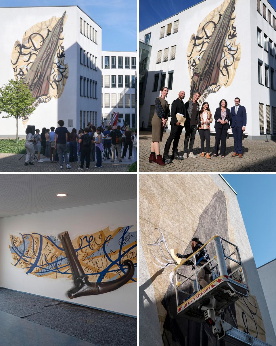 Stadt_FFM's tweet photo. Frei/heit – Free\dom ▶️ Frankfurt – Philadelphia 🇺🇸 🤝 🇩🇪

An der VHS-Zentrale im Ostend wurde heute das Mural zur Städtepartnerschaft eingeweiht. Das zweiteilige Kunstwerk ist ein Plädoyer für Demokratie und Meinungsfreiheit.

Alles zum Hintergrund 👉 https://t.co/I8RT9JUL8W https://t.co/l73OVl0agH