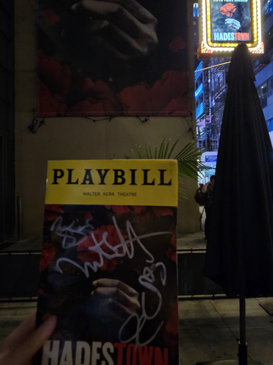 GamingwithTBNR's tweet photo. Yesterday I was able to see Hadestown again and I was pleasantly surprised to have gotten joffreus instead of Kayko, as well as Sydnidecy. Because hole fuck was the cast that I got stacked ♥️ https://t.co/naoBjRLlHF