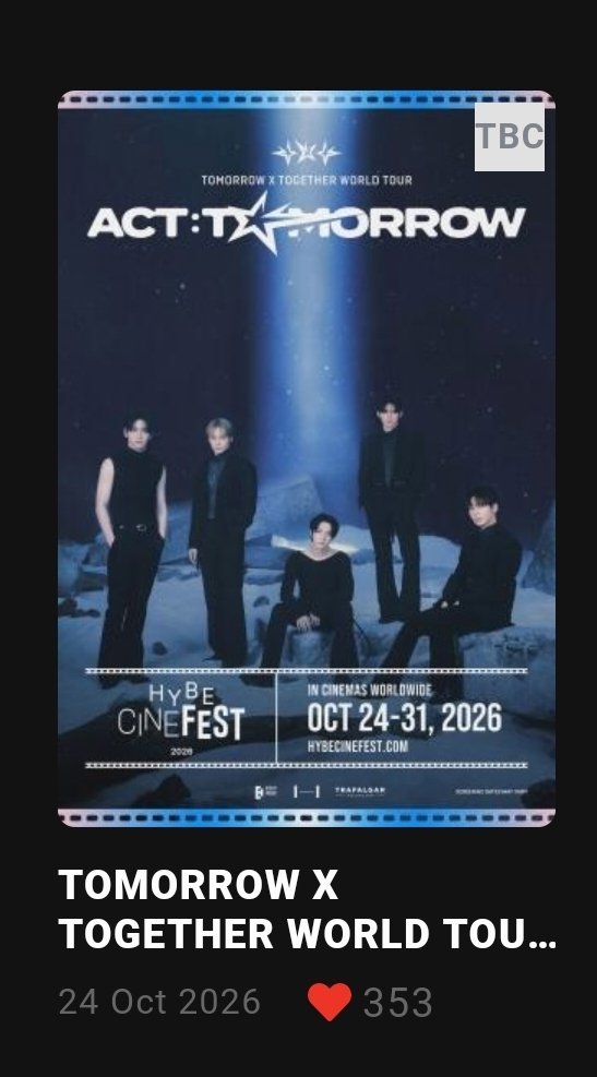 chyeonzzn's tweet photo. GIVEAWAY 1 TIX hybe cinefest ACT TOMORROW BY @TXT_bighit ✨️🤍

⭐️ khusus MOANA
⭐️ 1 tix di bioskop &amp; tgl pilihanmu (nanti aku co-in / kirim VA ke aku)
⭐️ STRICTLY NO RESELL 🙏

📩 RT &amp; like, rep ucapan baik buat txt 🤗

end: 18 oct 2026 https://t.co/7gLFNqWeo0