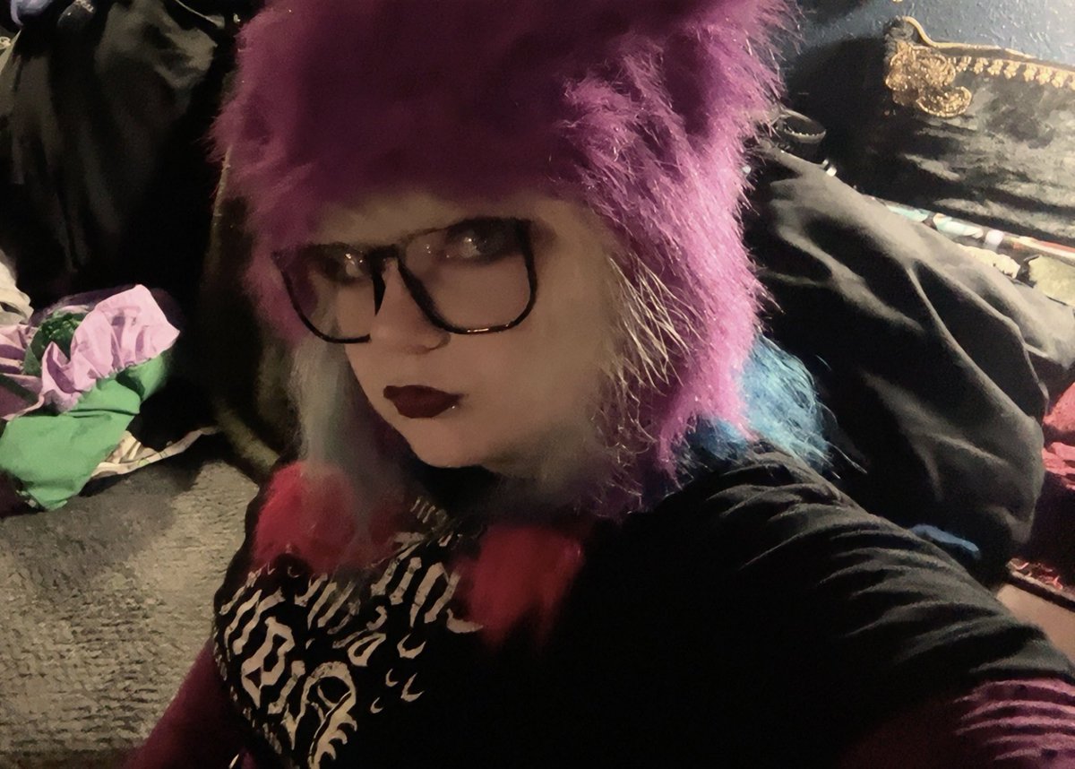 1one8eightseven's tweet photo. big purple hat https://t.co/0odKoCGaWr