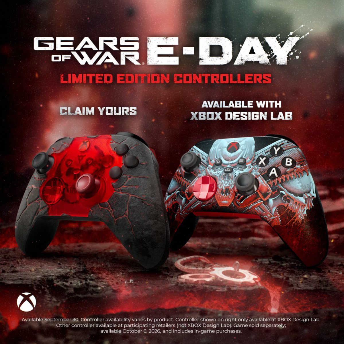XboxCanada's tweet photo. The COG has issued new gear ⚙️

Report for duty with the new Gears of War: E-Day XBOX Wireless Controller: https://t.co/XNrkfa603R https://t.co/F4m7fkQHcY